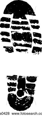 bootprint b&w View Large Illustration Stock Illustration - bootprint b&w. Fotosearch
