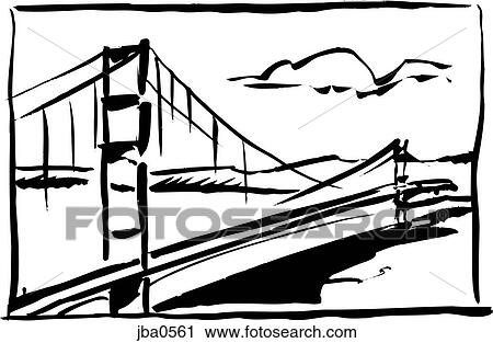Clip Art - bridge b&w. Fotosearch
