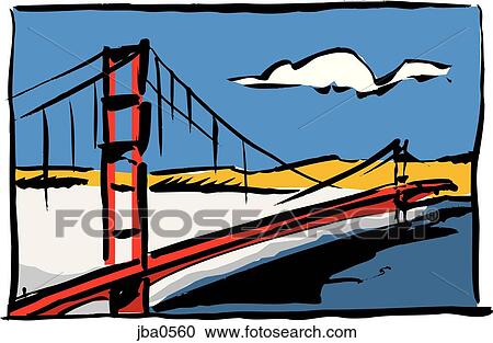 bridge View Large Illustration Clipart - bridge. Fotosearch