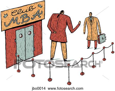 Stock Illustration - businessman at club MBA. Fotosearch