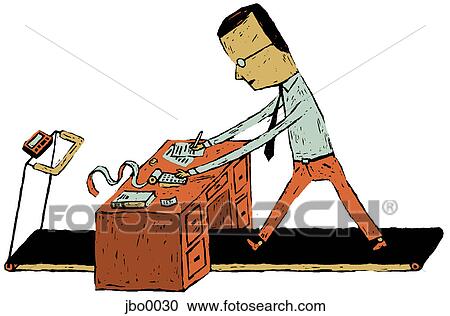 businessman on a treadmill View Large Illustration Clipart - businessman on a treadmill. Fotosearch