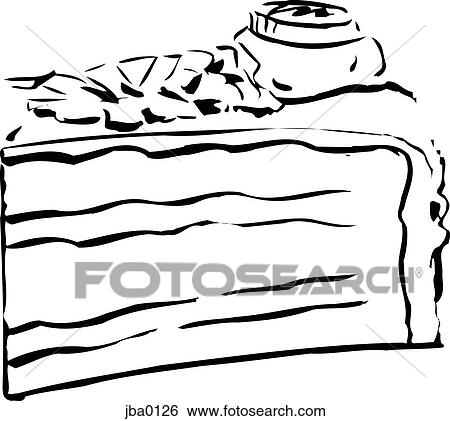 cake slice b&w View Large Illustration Stock Illustration - cake slice b&w. Fotosearch