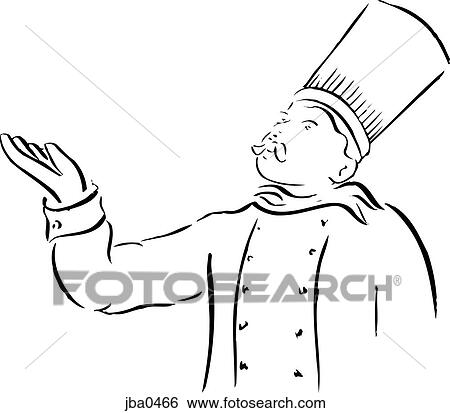 Stock Illustration - chef b&w. Fotosearch