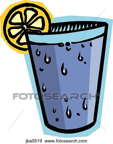 Stock Illustration - cocktail with lemon garnish. Fotosearch