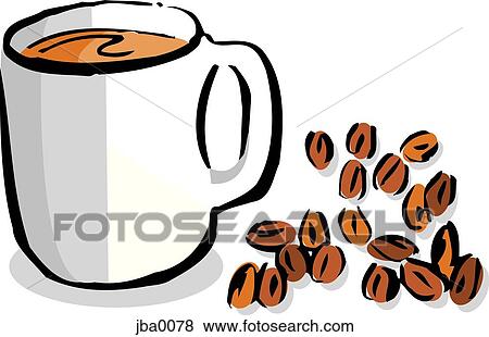 coffee and spilled beans View Large Illustration Stock Illustration - coffee and spilled beans. Fotosearch