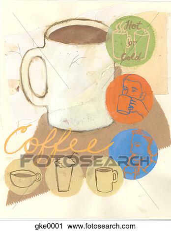 coffee collage View Large Illustration Clip Art - coffee collage. Fotosearch