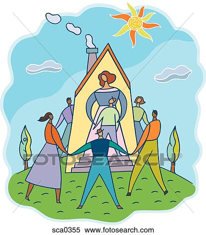Stock Illustration - community housing project. Fotosearch