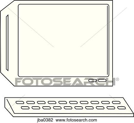 computer and monitor View Large Illustration Drawing - computer and monitor. Fotosearch