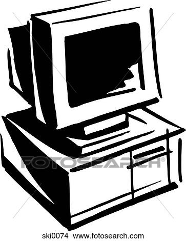 computer b&w View Large Illustration Stock Illustration - computer b&w. Fotosearch