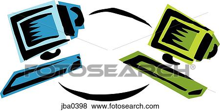Stock Illustration - computer exchange. Fotosearch