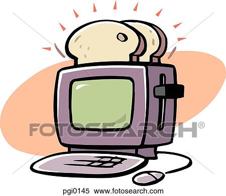 Stock Illustration - computer toaster. Fotosearch