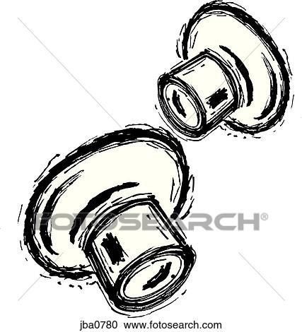 couple of mushrooms b&w View Large Illustration Clipart - couple of mushrooms b&w. Fotosearch