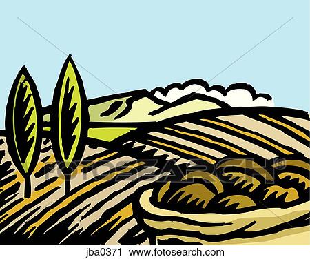 Clip Art - crop field. Fotosearch