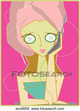 cucumber facial View Large Illustration Stock Illustration - cucumber facial. Fotosearch