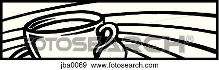 cup and saucer b&w View Large Illustration Stock Illustration - cup and saucer b&w. Fotosearch