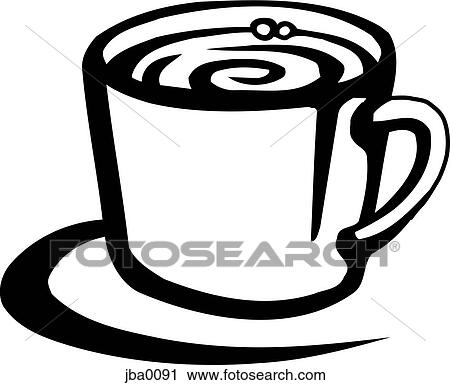 Clip Art - cuppa joe b&w. Fotosearch