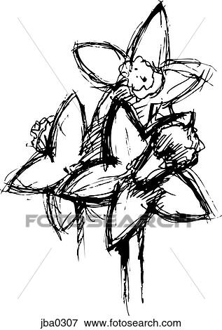 Stock Illustration - daffodils b&w. Fotosearch