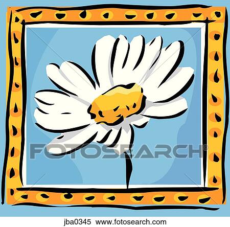 daisy in a frame View Large Illustration Stock Illustration - daisy in a frame. Fotosearch
