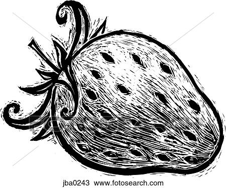 Drawing - dark strawberry b&w. Fotosearch