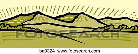Stock Illustration - distant hills. Fotosearch