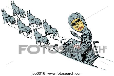 dog sleigh and businessman View Large Illustration Stock Illustration - dog sleigh and businessman. Fotosearch
