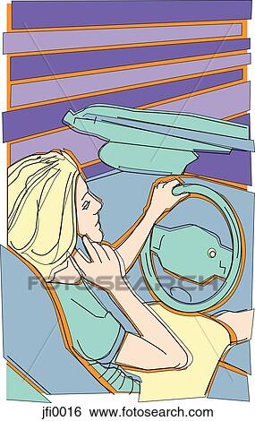 Stock Illustration - driving in a convertible. Fotosearch