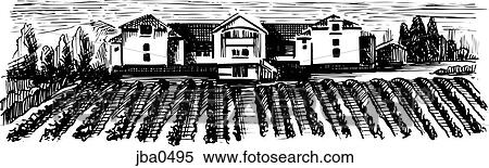 farmland b&w View Large Illustration Stock Illustration - farmland b&w. Fotosearch