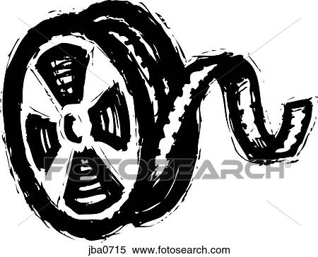 Stock Illustration - film reel b&w. Fotosearch