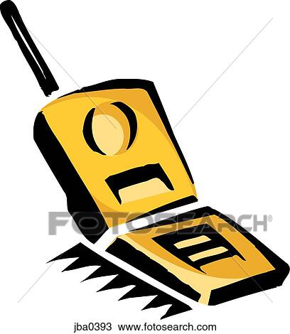 Drawing - flip phone. Fotosearch