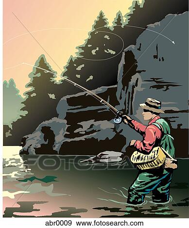 Stock Illustration - fly fishing. Fotosearch
