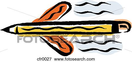 flying pencil View Large Illustration Stock Illustration - flying pencil. Fotosearch