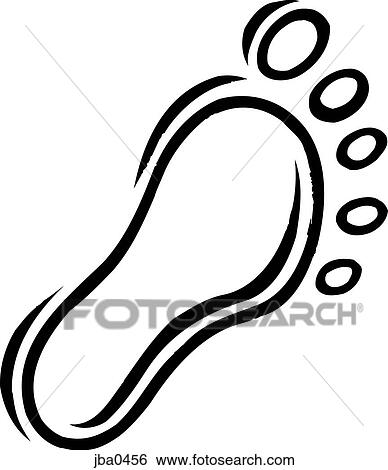 Stock Illustration - footprint b&w. Fotosearch