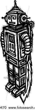 futuristic robot b&w View Large Illustration Clipart - futuristic robot b&w. Fotosearch