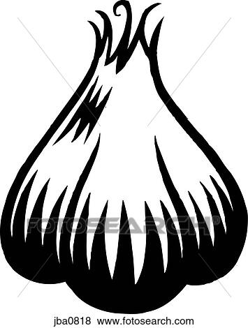 garlic cloves b&w View Large Illustration Stock Illustration - garlic cloves b&w. Fotosearch