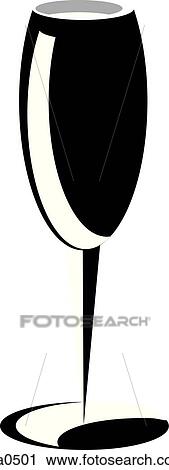 Clip Art - glass flute b&w. Fotosearch