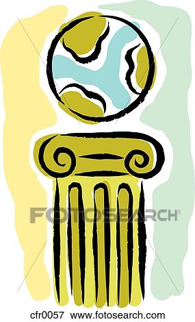 Stock Illustration - globe on a pedestal. Fotosearch
