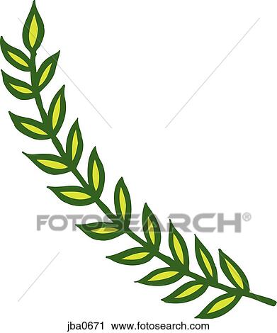 Clip Art - green branch. Fotosearch