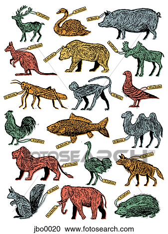 Clipart - group of animals. Fotosearch