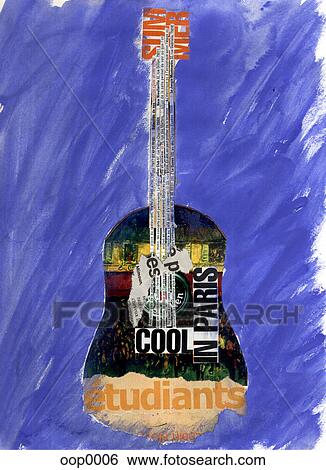 Stock Illustration - guitar collage. Fotosearch
