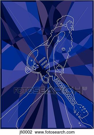guitar walk View Large Illustration Drawing - guitar walk. Fotosearch