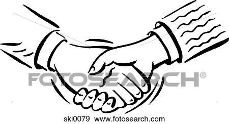 handshake b&w View Large Illustration Stock Illustration - handshake b&w. Fotosearch