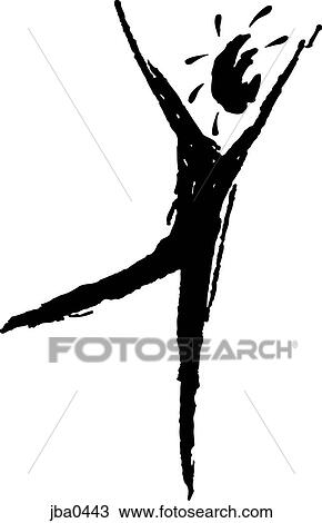 Drawing - happy dancer b&w. Fotosearch