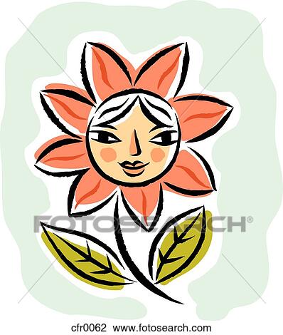happy flower View Large Illustration Drawing - happy flower. Fotosearch