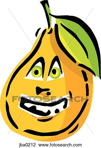 Drawing - happy pear. Fotosearch