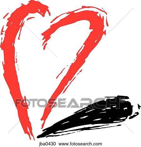 Clipart - heart and shadow. Fotosearch