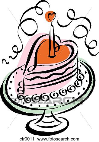 Clip Art - heart cake. Fotosearch