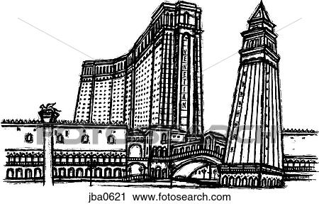 Clip Art - hotel tower b&w. Fotosearch
