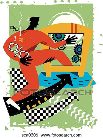 Stock Illustration - into the internet. Fotosearch