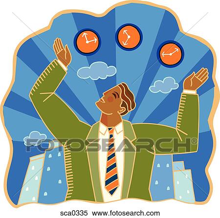 Stock Illustration - juggling time. Fotosearch