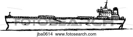 Stock Illustration - large vessel b&w. Fotosearch
